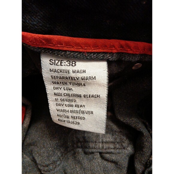 Encrypted Men's Short Pants 38 Acid Wash Blue Faded Denim Jeans - Picture 5 of 5